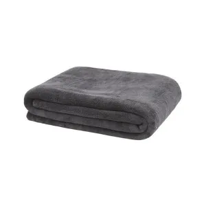 Bambury Microplush Charcoal Throw Rug by null, a Throws for sale on Style Sourcebook