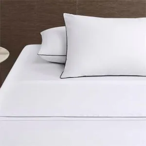 Accessorize Hotel Deluxe Cotton Piped White and Black Sheet Set by null, a Sheets for sale on Style Sourcebook