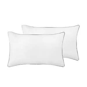 Accessorize Hotel Deluxe Cotton Piped White and Black Standard Pillowcase Pair by null, a Pillow Cases for sale on Style Sourcebook