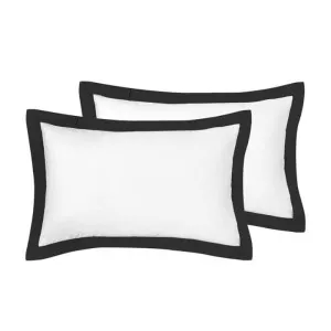 Accessorize Hotel Tailored Deluxe Cotton White and Black Standard Pillowcase Pair by null, a Pillow Cases for sale on Style Sourcebook