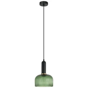 Vintaj Ribbed Glass Pendant Light, Dome, Green by CLA Ligthing, a Pendant Lighting for sale on Style Sourcebook