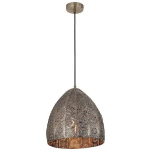 Sari Embossed Metal Pendant Light, Aged Brass by CLA Ligthing, a Pendant Lighting for sale on Style Sourcebook