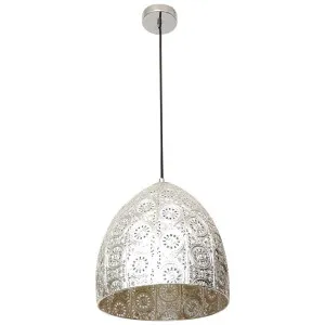 Sari Embossed Metal Pendant Light, Chrome by CLA Ligthing, a Pendant Lighting for sale on Style Sourcebook