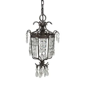 Avery Iron & Glass Droplet Petite Chandelier by French Country Collection, a Chandeliers for sale on Style Sourcebook