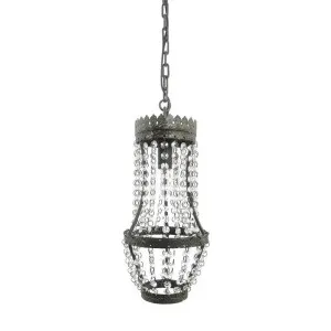 Audra Iron & Glass Droplet Petite Chandelier by French Country Collection, a Chandeliers for sale on Style Sourcebook