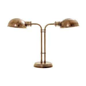Picardy Metal Double Shade Desk Lamp, Antique Brass by Emac & Lawton, a Desk Lamps for sale on Style Sourcebook