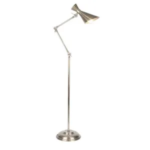 Grasshopper Brass Adjustable Floor Lamp, Antique Silver by Emac & Lawton, a Floor Lamps for sale on Style Sourcebook