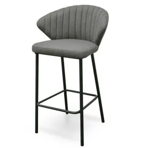 Heidi 65cm (H) Fabric Bar Stool - Grey - Last One by Interior Secrets - AfterPay Available by Interior Secrets, a Bar Stools for sale on Style Sourcebook