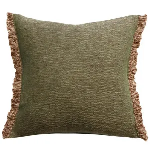 Ollo Nathan Jacquard Design Fringed Edge Cushion - Olive by Interior Secrets - AfterPay Available by Interior Secrets, a Cushions, Decorative Pillows for sale on Style Sourcebook