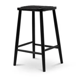 Crawford 65cm Bar Stool - Full Black by Interior Secrets - AfterPay Available by Interior Secrets, a Bar Stools for sale on Style Sourcebook