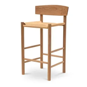 Erika 65cm Bar Stool - Natural with Back Rest by Interior Secrets - AfterPay Available by Interior Secrets, a Bar Stools for sale on Style Sourcebook