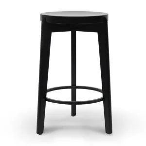 Keenan 65cm Solid wood Bar Stool - Full Black by Interior Secrets - AfterPay Available by Interior Secrets, a Bar Stools for sale on Style Sourcebook
