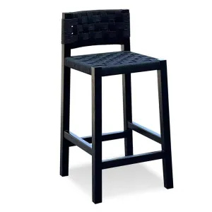 Jolen Rattan Bar Stool - Black with Back by Interior Secrets - AfterPay Available by Interior Secrets, a Bar Stools for sale on Style Sourcebook