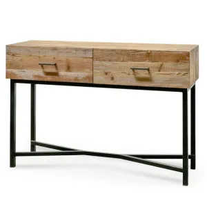 Ex Display - Royce 1.2m Reclaimed Pine Console Table - Black Base by Interior Secrets - AfterPay Available by Interior Secrets, a Console Table for sale on Style Sourcebook