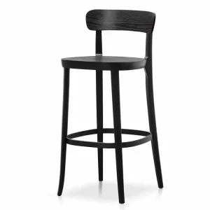 Ex Display - Josue 75cm Wooden Bar Stool - Full Black by Interior Secrets - AfterPay Available by Interior Secrets, a Bar Stools for sale on Style Sourcebook