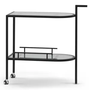 Luigi Glass Bar Cart - Black by Interior Secrets - AfterPay Available by Interior Secrets, a Sideboards, Buffets & Trolleys for sale on Style Sourcebook