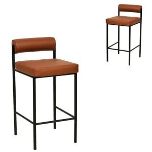 Set of 2 - Shaffer 65cm Fabric Bar Stool - Brown by Interior Secrets - AfterPay Available by Interior Secrets, a Bar Stools for sale on Style Sourcebook