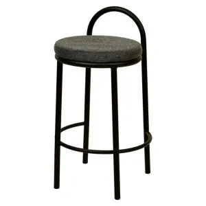 Set of 2 - Mclean 63cm Black Frame Bar Stool - Charcoal Grey by Interior Secrets - AfterPay Available by Interior Secrets, a Bar Stools for sale on Style Sourcebook