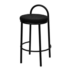 Set of 2 - Mclean 63cm Black Frame Bar Stool - Black Boucle by Interior Secrets - AfterPay Available by Interior Secrets, a Bar Stools for sale on Style Sourcebook