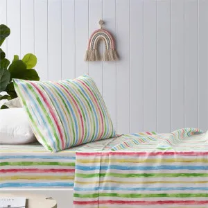 Happy Kids Stripes Printed Microfibre Sheet Set by null, a Sheets for sale on Style Sourcebook