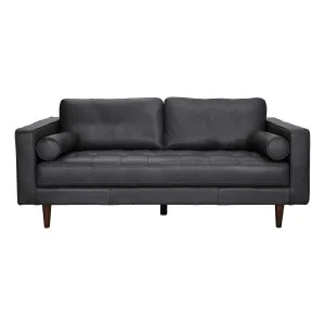 Kobe 2.5 Seater Sofa in Alpine Leather Black by OzDesignFurniture, a Sofas for sale on Style Sourcebook