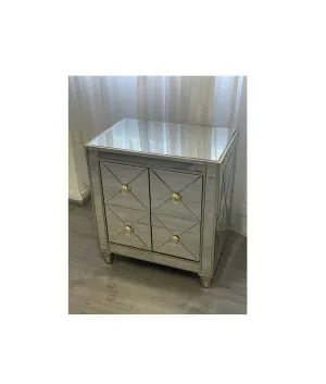 Barrett Bedside Criss Cross Front 68cm x 61cm by Luxe Mirrors, a Bedside Tables for sale on Style Sourcebook