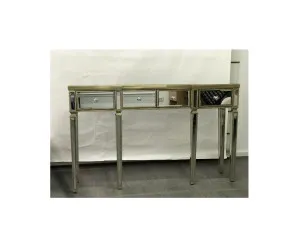 Antique Ribbed Mirrored Console 89cm x 147cm by Luxe Mirrors, a Console Table for sale on Style Sourcebook