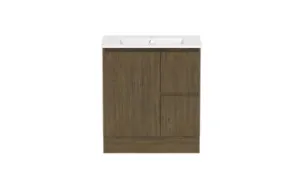 Ascot Floor Or Wall Mount Vanity 760mm 2 Draw Rh 1 Door Natural Walnut In Timber Look By Raymor by Raymor, a Vanities for sale on Style Sourcebook