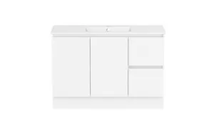 Ascot Floor Or Wall Mount Vanity 1200mm 2 Draw Rh 2 Door Polar White Matte In Matte White By Raymor by Raymor, a Vanities for sale on Style Sourcebook