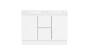 Ascot Floor Or Wall Mount Double Vanity 1210mm 2 Draw Centre 2 Door Polar White In Matte White By Raymor by Raymor, a Vanities for sale on Style Sourcebook