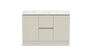 Ascot Floor Or Wall Mount Double Vanity 1200mm 2 Draw Centre 2 Door Amaro In Cream By Raymor by Raymor, a Vanities for sale on Style Sourcebook