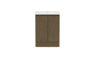 Ascot Floor Or Wall Mount Slim Vanity 615mm Natural Walnut In Timber Look By Raymor by Raymor, a Vanities for sale on Style Sourcebook