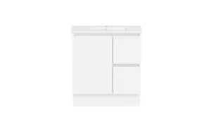 Ascot Floor Or Wall Mount Slim Vanity 765mm 2 Draw Rh 1 Door Polar White In Matte White By Raymor by Raymor, a Vanities for sale on Style Sourcebook