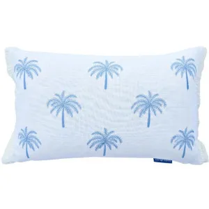 Mirage Haven Bay Palm Tree Light Blue 30x50cm Cushion Cover by null, a Cushions, Decorative Pillows for sale on Style Sourcebook