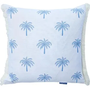 Mirage Haven Bay Palm Tree Light Blue 50x50cm Cushion Cover by null, a Cushions, Decorative Pillows for sale on Style Sourcebook
