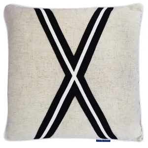 Mirage Haven Ollie Mid Cross Black and Silver 50x50cm Cushion Cover by null, a Cushions, Decorative Pillows for sale on Style Sourcebook