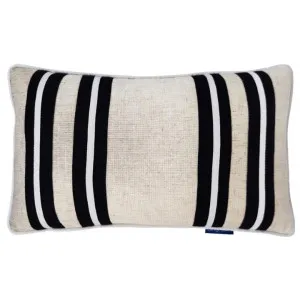 Mirage Haven Leo Stripes Black and Silver 30x50cm Cushion Cover by null, a Cushions, Decorative Pillows for sale on Style Sourcebook