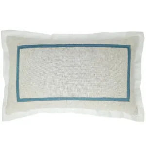 Mirage Haven Carter Flange Linen Duck Egg Blue 30x50cm Cushion Cover by null, a Cushions, Decorative Pillows for sale on Style Sourcebook