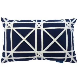 Mirage Haven Zara Braids Crosses Dark Blue 30x50cm Cushion Cover by null, a Cushions, Decorative Pillows for sale on Style Sourcebook