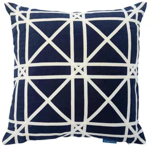 Mirage Haven Zara Braids Crosses Dark Blue 50x50cm Cushion Cover by null, a Cushions, Decorative Pillows for sale on Style Sourcebook