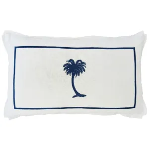 Mirage Haven Ceanna Palm Tree Blue and White 30x50cm Cushion Cover by null, a Cushions, Decorative Pillows for sale on Style Sourcebook