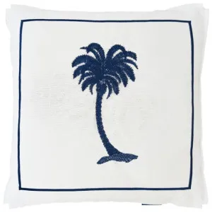 Mirage Haven Ceanna Palm Tree Blue and White 50x50cm Cushion Cover by null, a Cushions, Decorative Pillows for sale on Style Sourcebook