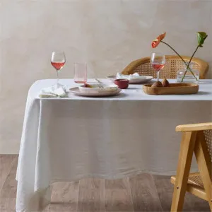 Vintage Design French Linen White Tablelcoth by null, a Table Cloths & Runners for sale on Style Sourcebook