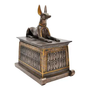 Veronese Cold Cast Bronze Coated Anubis Trinket Box, Small by Veronese, a Decorative Boxes for sale on Style Sourcebook