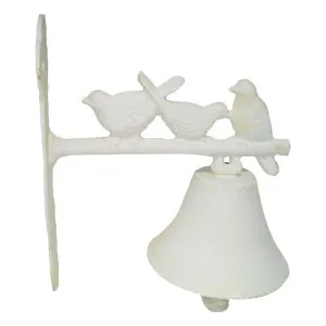 Resting Sparrows Cast Iron Wall Mount Door Bell, Antique White by Mr Gecko, a Doorbells for sale on Style Sourcebook