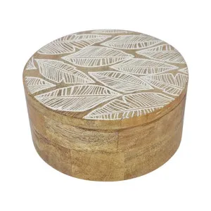 Maya Mango Wood Round Trinket Box by j.elliot HOME, a Decorative Boxes for sale on Style Sourcebook