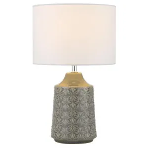 Fedon Ceramic Base Table Lamp, Grey by Telbix, a Table & Bedside Lamps for sale on Style Sourcebook