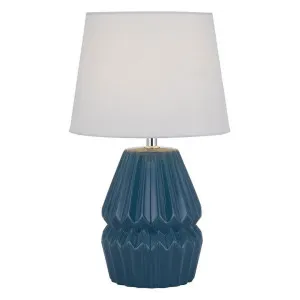 Greet Ceramic Base Table Lamp, White / Blue by Telbix, a Table & Bedside Lamps for sale on Style Sourcebook