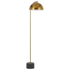 Ortez Terrazzo & Iron Floor Lamp, Antique Gold / Black Terrazzo by Telbix, a Floor Lamps for sale on Style Sourcebook