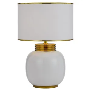 Davila Ceramic Base Table Lamp, White by Telbix, a Table & Bedside Lamps for sale on Style Sourcebook